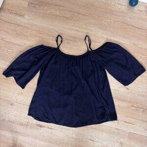 Indigo off the shoulder top, size small